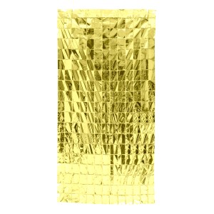 CORTINA METALIZADA RECTANGULOS DORADOS 1x2mts